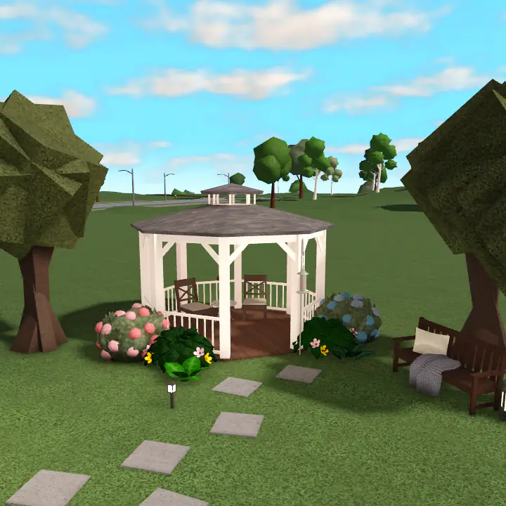 Gazebo in backyard