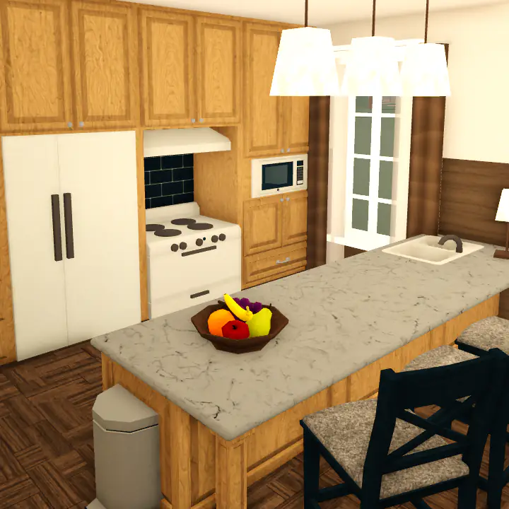 Dine in kitchen with a marble countertop