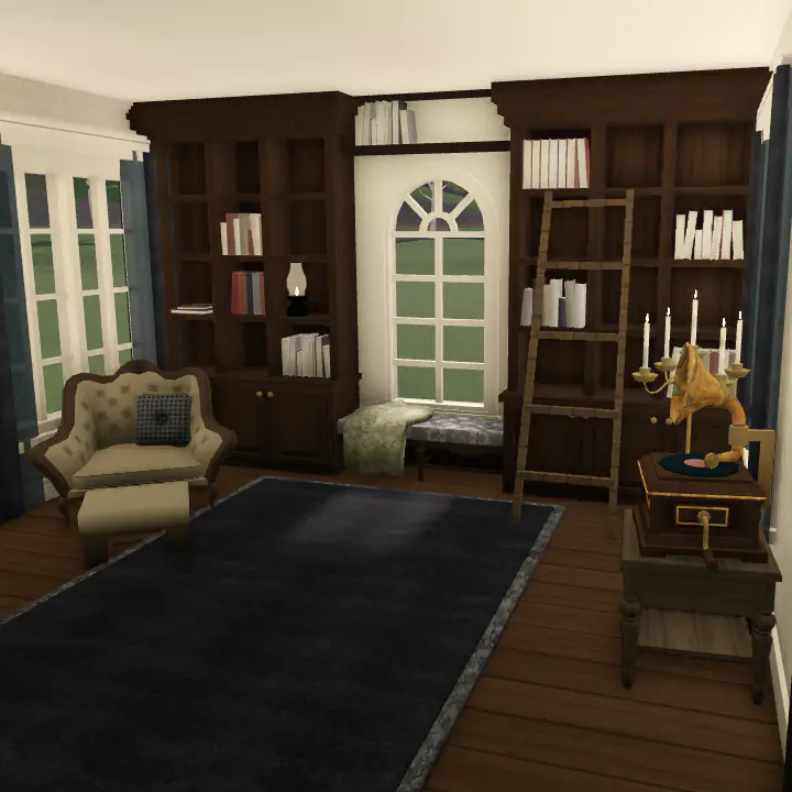 Study Room Featuring a chair and record players